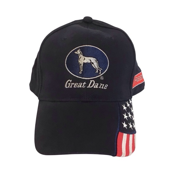 Great Dane Trailers NWOT Trucker Baseball Cap Navy Blue Adjustable USA Flag - Picture 1 of 8